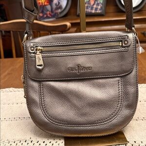 Cole Haan Metallic Bronze Leather Crossbody Bag
